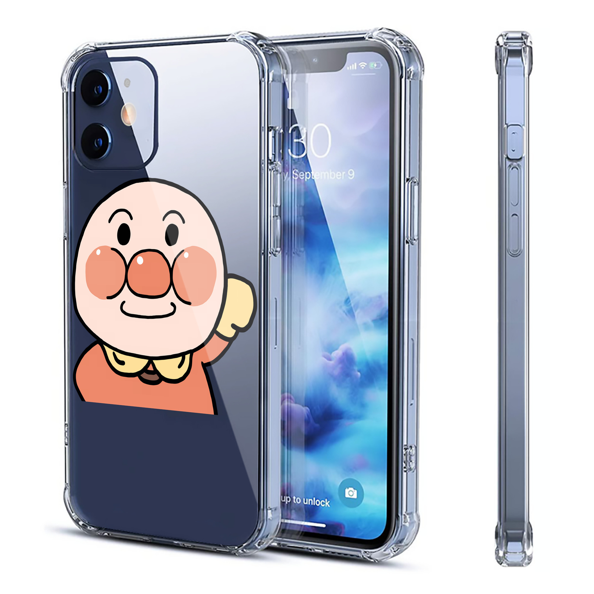 （画像用） アンパンマン Anpanman 【iPhone 12シリーズ対応】透明スマホケース（クリアソフトケース）